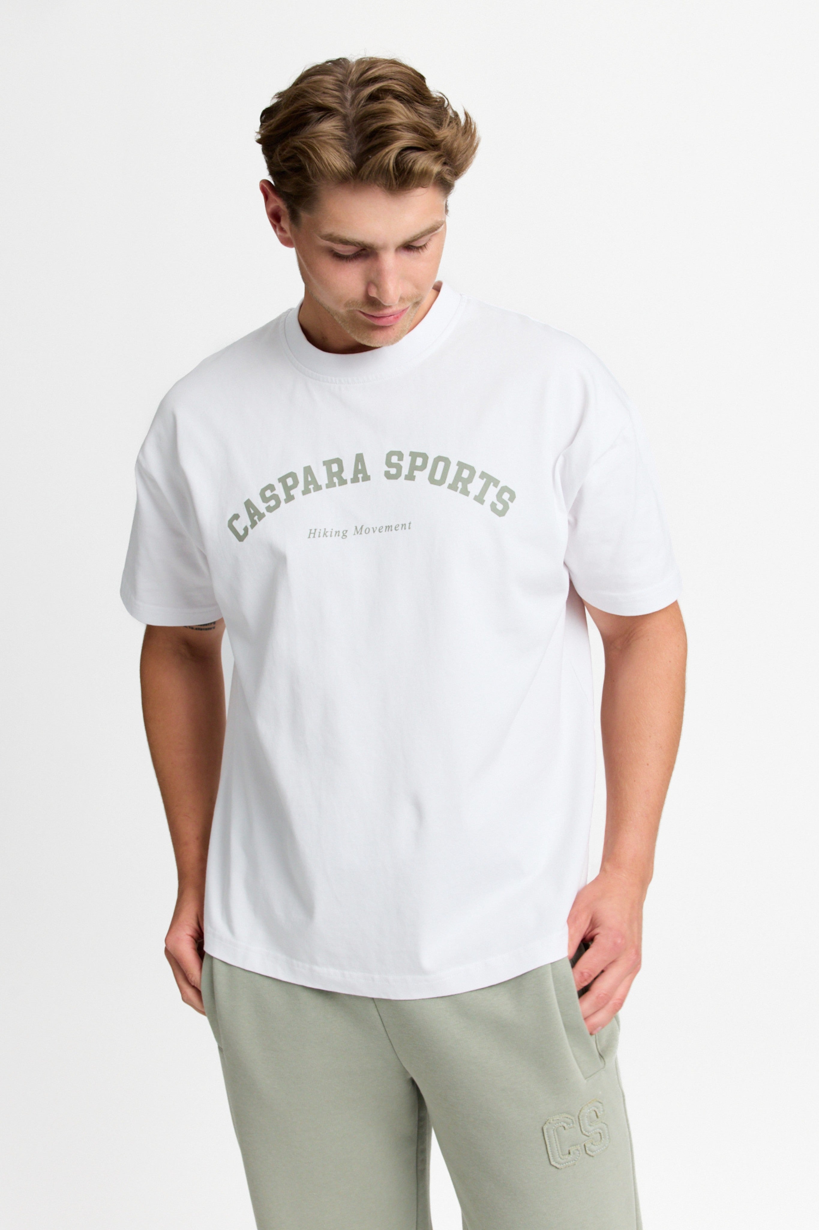 M. CS Tee - White w. olive